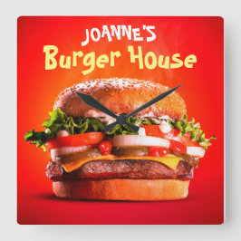 おいしいステーキチーズバーガーハウス スクエア壁時計
