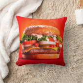 おいしいステーキチーズバーガー クッション (ブランケット)