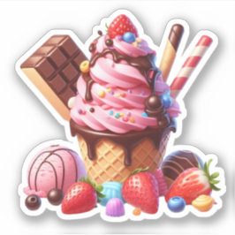 おいしいストロベリーアイスクリーム シール