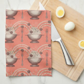 おいしいスパゲッティとグルメ用ミートボール キッチンタオル (四つ折り)