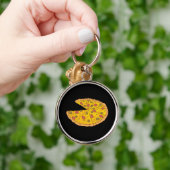 おいしいスライスピザ漫画デザイン キーホルダー (手)