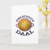 おいしいダールベジタリアンインディアンレッドランティルダル カード (黄色い花)
