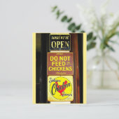 おいしいチキンディナーおもしろいサイン ポストカード (スタンド正面)