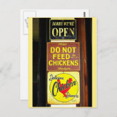 おいしいチキンディナーおもしろいサイン ポストカード (正面/裏面)