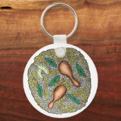 おいしいチキンビリヤニインディアン食 キーホルダー (正面)