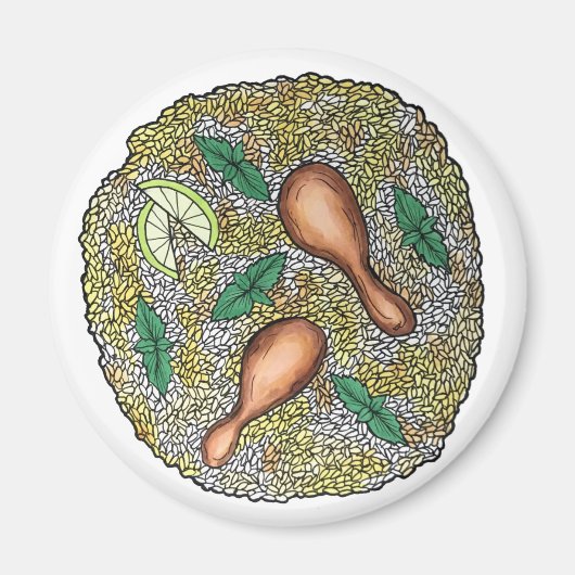 おいしいチキンビリヤニインディアン食 マグネット (正面)