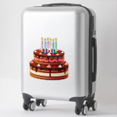 おいしいチョコレートお誕生日ケーキとキャンドル シール (スーツケース)