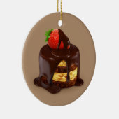 おいしいチョコレートアイスクリームケーキ セラミックオーナメント (右)
