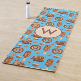 おいしいチョコレートアイスクリームドーナツMonogram ヨガマット