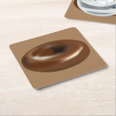 おいしいチョコレートドーナツ スクエアペーパーコースター (アングル)