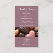 おいしいチョコレートハート背景パティスリー 名刺 (裏面)