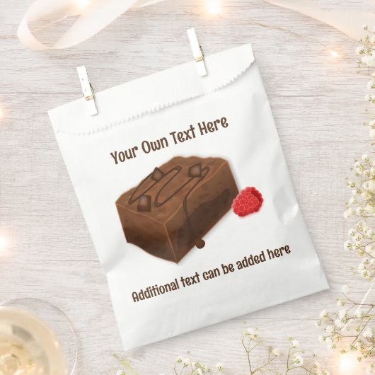 おいしいチョコレートブラウニースクエアと独自の文字 フェイバーバッグ (クリップ留めされた状態)
