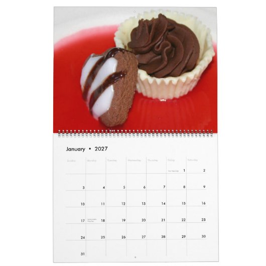 おいしいチョコレート年CALENDA カレンダー (1月 2027)