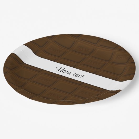 おいしいチョコレート正方形 ペーパープレート (アングル)