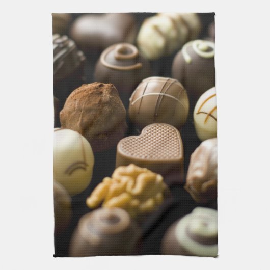 おいしいチョコレートpralines キッチンタオル (縦)