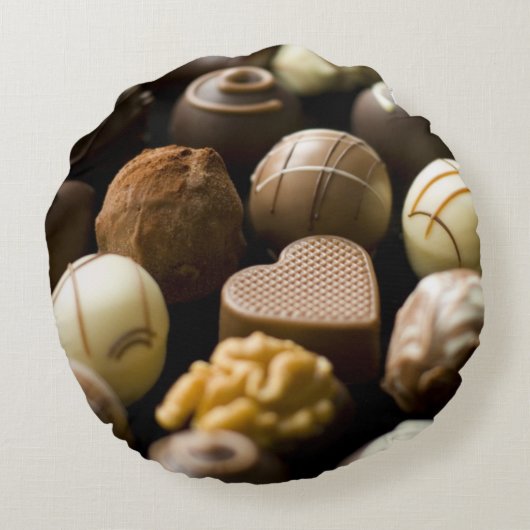 おいしいチョコレートpralines ラウンドクッション (裏面)