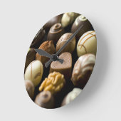 おいしいチョコレートpralines ラウンド壁時計 (傾斜)