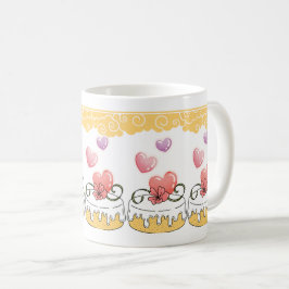 おいしいチーズケーキとハートデザイン コーヒーマグカップ