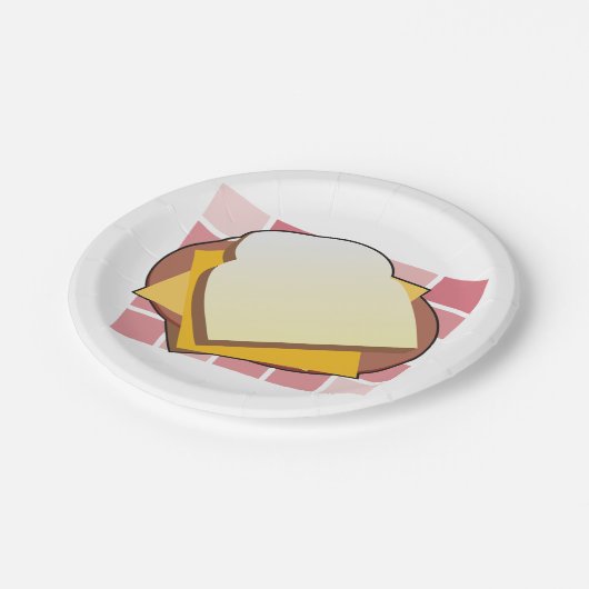 おいしいチーズサンドイッチおもしろい食品 ペーパープレート (アングル)