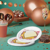 おいしいチーズサンドイッチおもしろい食品 ペーパープレート