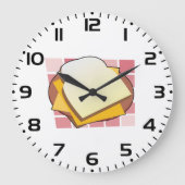 おいしいチーズサンドイッチおもしろい食品 ラージ壁時計 (正面)