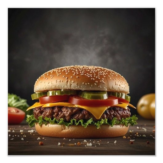 おいしいチーズバーガー フォトプリント            (正面)