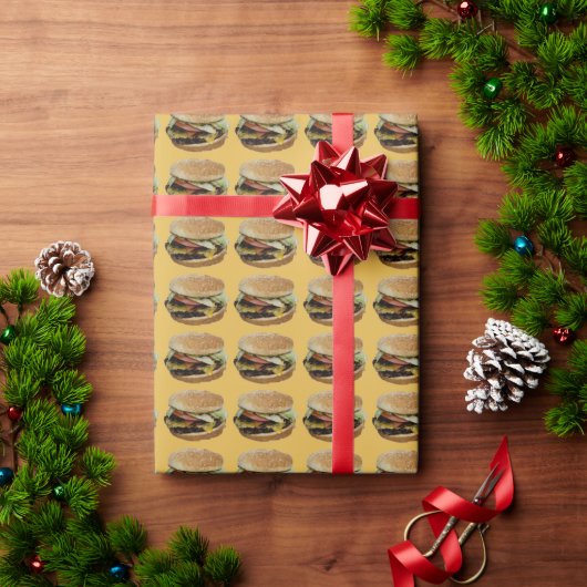 おいしいチーズバーガー ラッピングペーパー (クリスマスギフト)