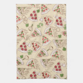 おいしいチーズピザパターン キッチンタオル (縦)