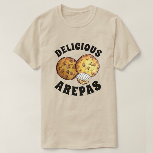 おいしいチーズメイズアレパ南米の食べ物 Tシャツ (デザイン正面)
