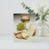 おいしいチーズ、クラッカー、ワイングラス ポストカード (スタンド正面)