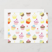 おいしいデコレーションのバースデーカップケーキ ポストカード (正面/裏面)
