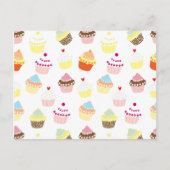 おいしいデコレーションのバースデーカップケーキ ポストカード (正面)