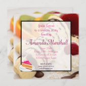 おいしいデザート誕生日パーティー 招待状 (正面/裏面)