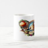 おいしいデュオ – 食と魚のアートデザイン コーヒーマグカップ (中央)