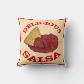 おいしいトマトサルサイラストレーションキッチンデコール クッション (正面)