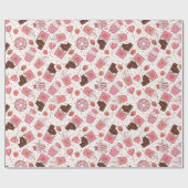 おいしいトリートレトロバレンタインデーラッピング紙 ラッピングペーパー (フラット)