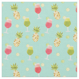 おいしいトロピカルカクテル&フルーツパターン ファブリック