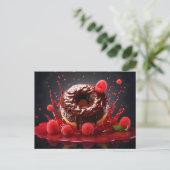 おいしいドーナツと砂糖の釉薬、トップビュー。 ポストカード (スタンド正面)