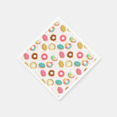 おいしいドーナツのシームレスなパターン スタンダードカクテルナプキン (角)