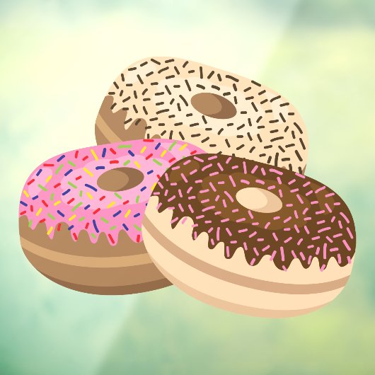 おいしいドーナツの窓がしがみつく ウィンドウサイン (シート3)