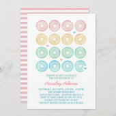 おいしいドーナツの誕生会 招待状 (正面/裏面)