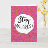 おいしいドーナツを食べ続ける カード (黄色い花)