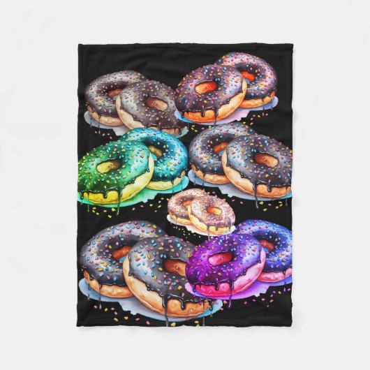 （おいしいドーナツ） フリースブランケット (正面)