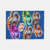 （おいしいドーナツ） フリースブランケット (正面(横))