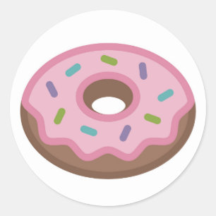 おいしいドーナツEmojiを振りかけて下さい ラウンドシール