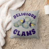 おいしいニューイングランドRI蒸しアサリのクラムクランベーク クッション (ブランケット)