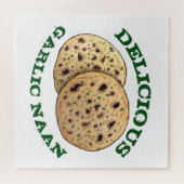 おいしいニンニクナーンパンインディアンフラットパン食品 ジグソーパズル (横)