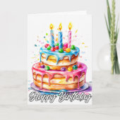 おいしいハッピーバースデーケーキ カード (正面)