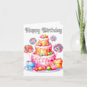 おいしいハッピーバースデーパーティーケーキ カード (正面)