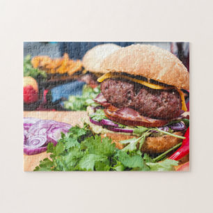 おいしいハンバーガーに全部のフィックスが付いている ジグソーパズル